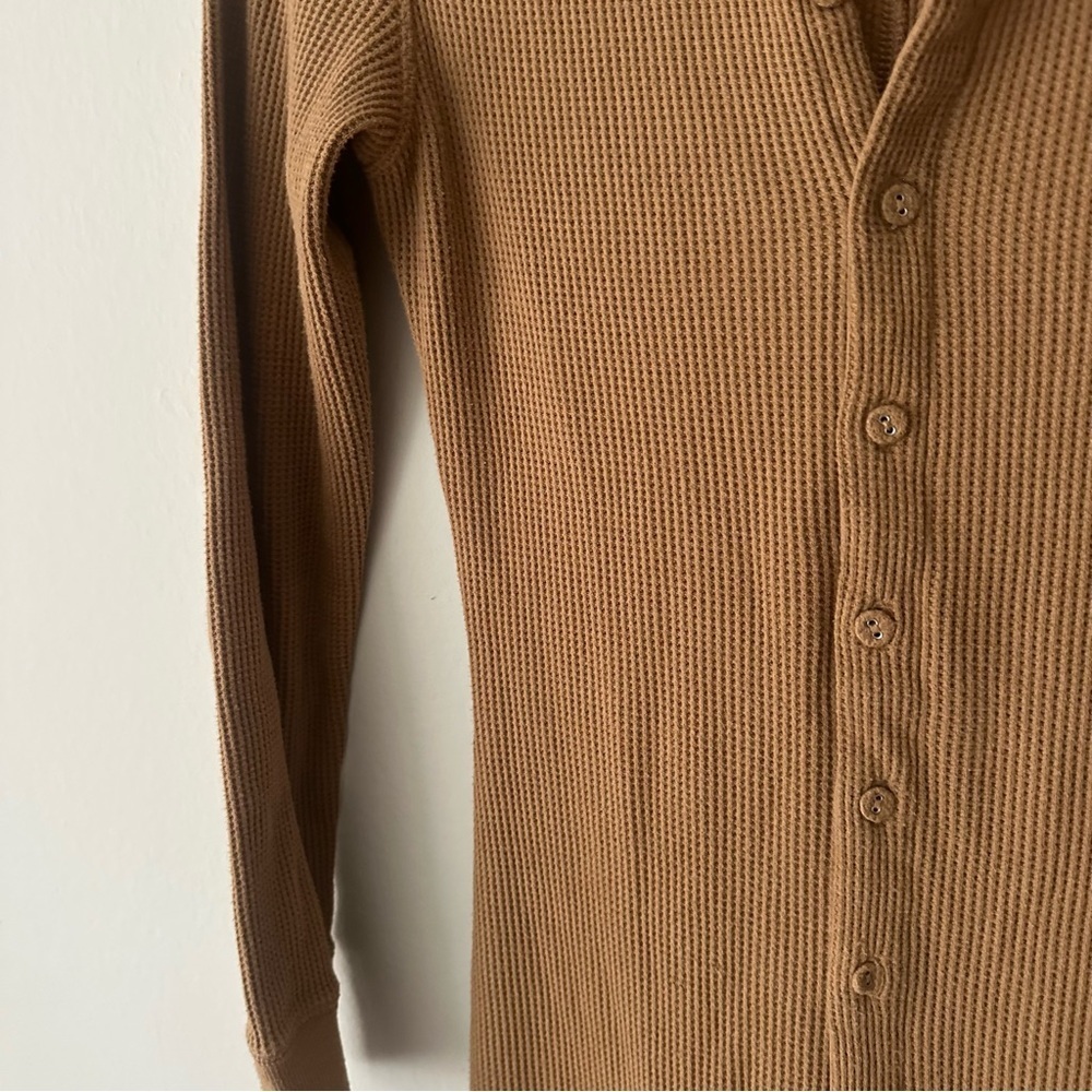 Skims Waffle Knit Onesie Camel Sz Medium Loungewear - Picture 9 of 14